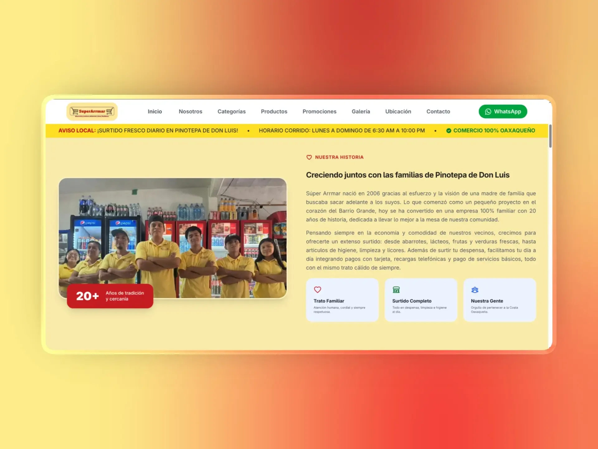 Captura 2 de Pagina Web Informativa - Super Arrmar