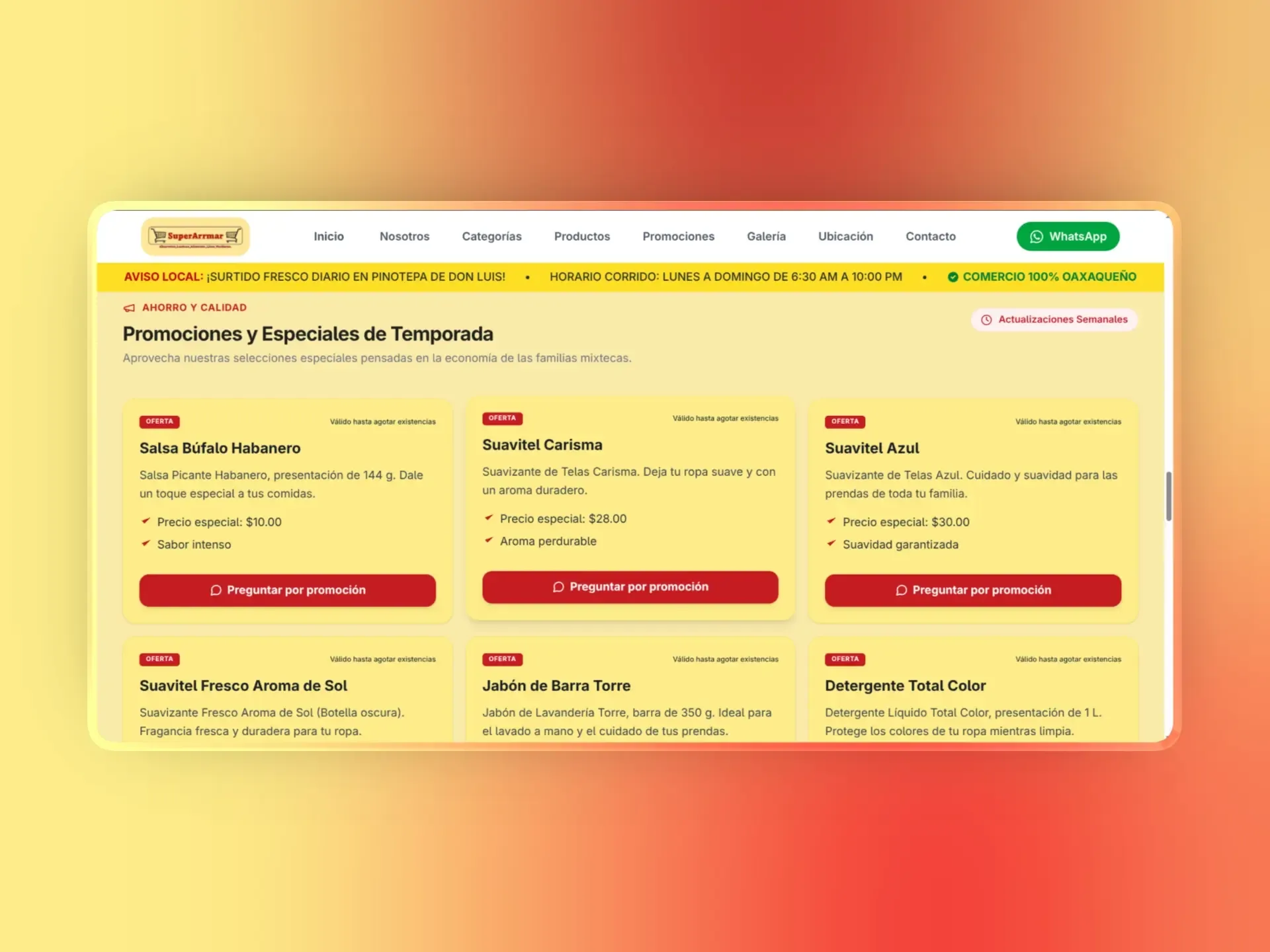 Captura 5 de Pagina Web Informativa - Super Arrmar