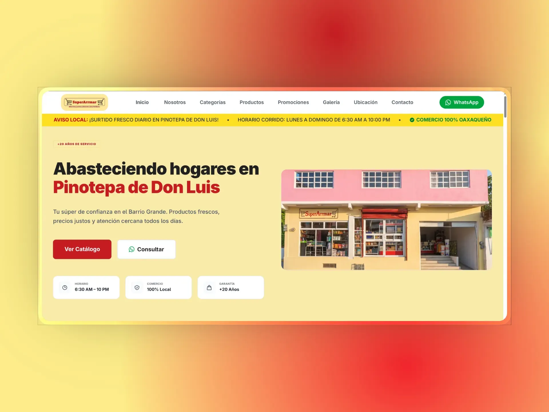 Captura 1 de Pagina Web Informativa - Super Arrmar